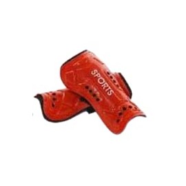 grepo Legers Soccer Junior Kids Shin Guard Futsal Velcro Red