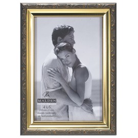 Malden International Designs Traditions Molding Wooden Picture Frame, 4 by 6-Inch, Gold Bezel