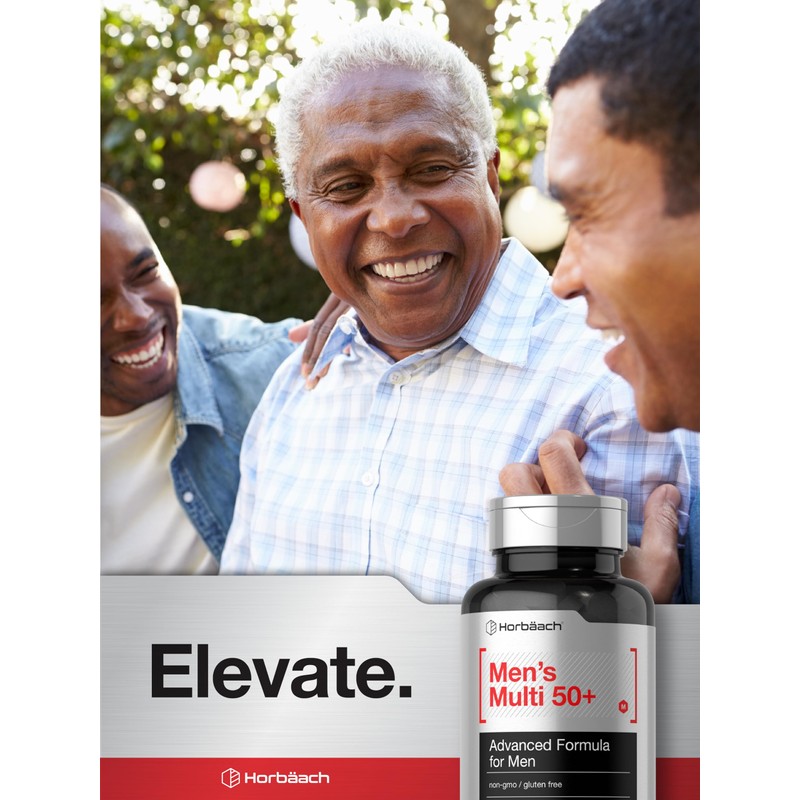 Horbäach Mens Multivitamins 50 Plus | 60 Caplets | with