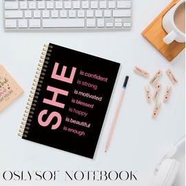 OSLYSOF Inspirational Gifts for Women Spiral Notebook, Women Empowerment Gifts Notebook, Positive Affirmation Journal for Woman, 5.5x8.3 Inch with 164 Pages