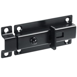 Alise Slide Bolt Gate Latch,Spring-Automatic Barrel Bolts Latches Safety Door Lock,Gate Hardware for Inside Door Fence Toilet Barn Pet Doors,Stainless Steel Black Bolt Latches,MS3000-B