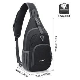 G4Free RFID-Schultertasche, Umhängetasche, Rucksack, Brusttasche, Umhängetasche, lässig, Fitnessstudio, Tagesrucksack, für Herren und Damen, Outdoor, Radfahren, Reisen, Wandern, dunkelgrau