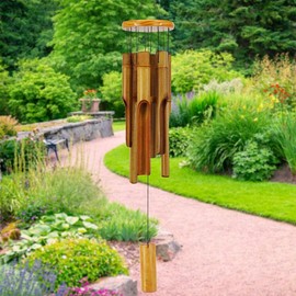 Bamboo Wind Chimes Outdoor,Wooden Wind Chimes with Melody Deep Tone,30" Classic Zen Garden Windchime for Relaxation, Grace.Home Décor for Patio, Garden or Indoor - Color: 30" BM1