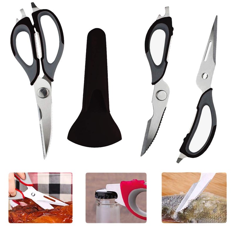 Kitchen Scissors, Professional Sturdy Stainless Steel Multipurpose Food Scissors with