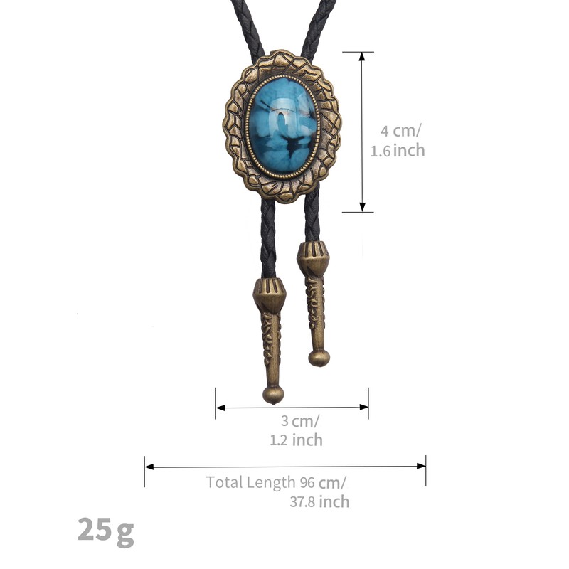 GelConnie Native American Bolo Tie Rodeo Cowboy Corbata de piel