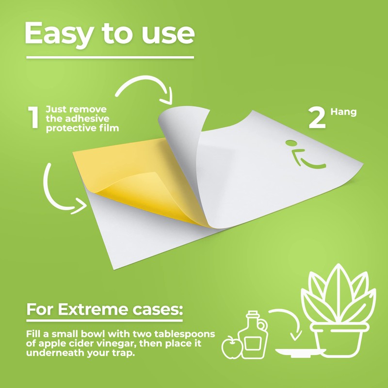 Fruit Fly Trap (20 Pack), Double-Sided Yellow Sticky Traps (Indoor