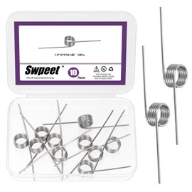 Swpeet Stainless Steel Small Torsion Spring for Tools, Maintenance and Carpentry DIY (180 Degree, 1.5 x 15 x 5 x 50 mm)