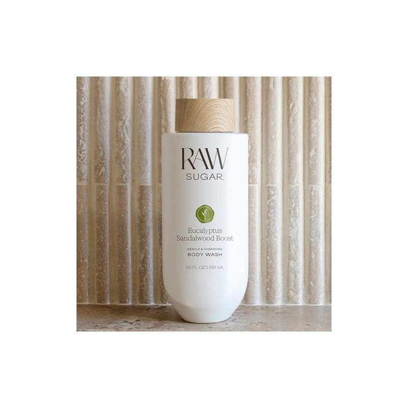 Raw Sugar Body Wash Eucalyptus Sandalwood Boost Gel Baño Hidratante