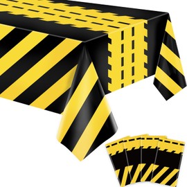 Pack of 4 Disposable Construction Vehicle Tablecloths Black Highway Rectangular Tablecloths Truck Birthday Party Tablecloth Waterproof Racing Car Tablecloth for Children Boys Racing Decorations 130 x