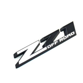 Aimoll 2pcs Z71 Off Emblems with Strong Tape Decal Emblems Badge for GMC Chevy Silverado Sierra Suburban (White/Black)