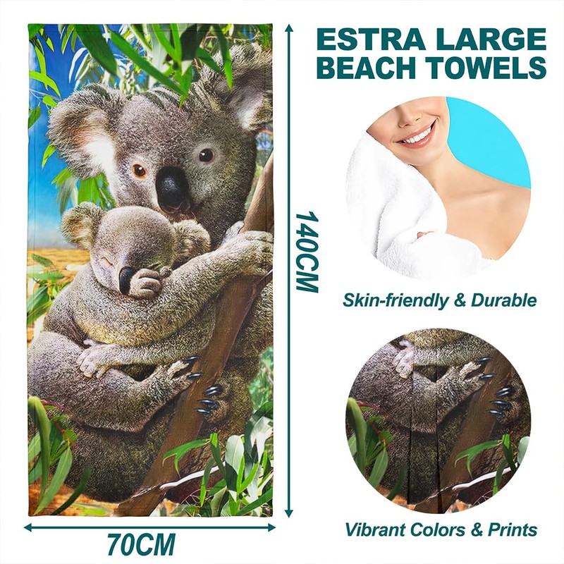 Zomer Beach Towel 70 x 140 cm, Printed Microfibre Bath