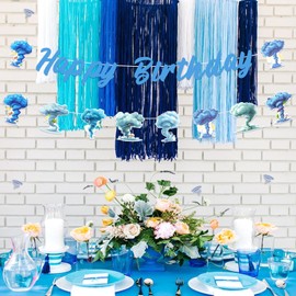 kreat4joy Tornado Birthday Decoration Boy, Tornado Happy Birthday Banner Blue Storm Cloud Garland for Tornado Weather Two Nado 2nd Birthday Decoration
