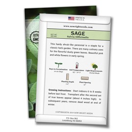 Sow Right Seeds - Sage Seeds for Planting - Non-GMO Heirloom Sage Seeds with Instructions to Plant and Grow Kitchen Herb Garden, Indoor or Outdoor; Great Garden Gift (1)