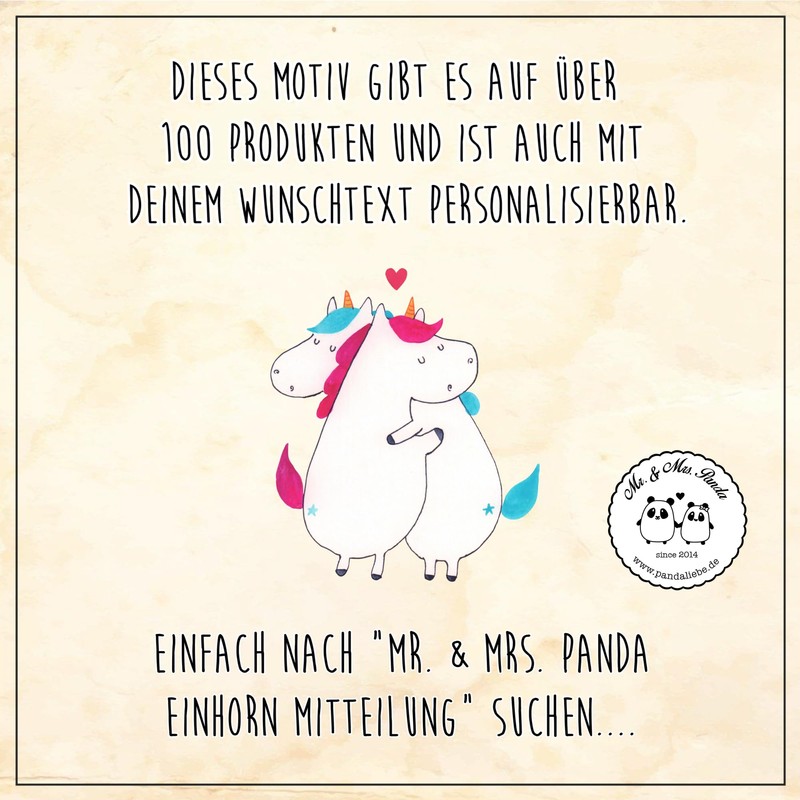 Mr. & Mrs. Panda Bambus - Schneidebrett Einhorn Mitteilung -
