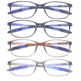 Mcoorn Flexible Blue Light Blocking Computer Reading Glasses Antireflection Lightweight Anti Eyestrain Portable Readers for Women Men +1.50