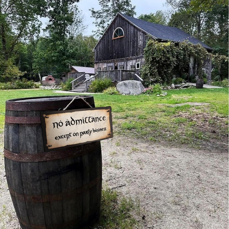flinelife No Admittance Except on Party Business Wood Sign, 12x6,