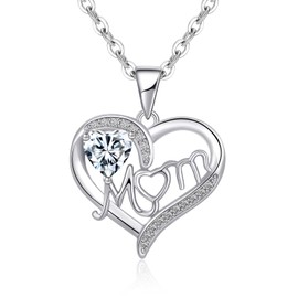 Tusuzik Women's Necklace 925 Silver Chain Women's Silver Chain Heart Necklace with Infinity Sign Jewellery Women's Small Gifts for Women Gift Girlfriend, Sterling Silver, Cubic Zirconia