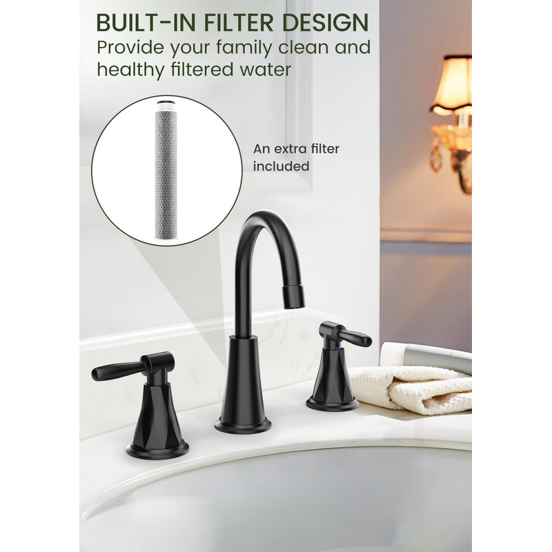 4 Pack Replacement Filters for Feelso Black Bathroom Faucet