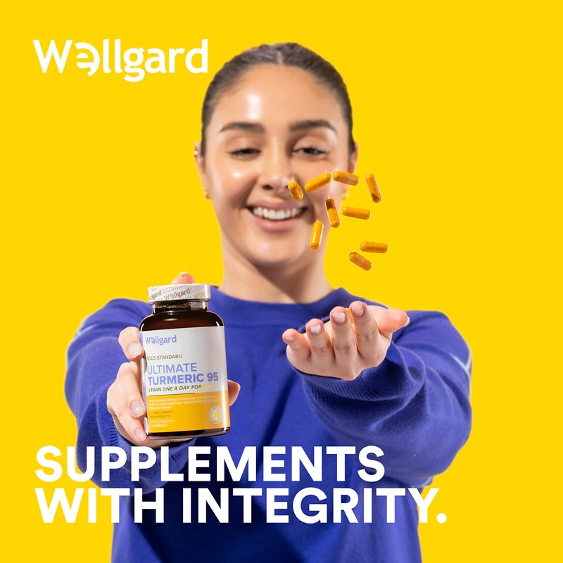 Turmeric Capsules High Strength by Wellgard, Turmeric 95, Curcumin, Made