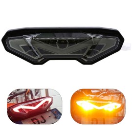 MZS Motorcycle Tail Light LED Turn Signal Blinker Integrated Smoke Compatible with FZ09 FZ-09 14-16 / FJ-09 FJ09 15-18 / FZ-10 FZ10 17-18 / MT-10 MT10 18-20 / Tracer 900 GT 19-20