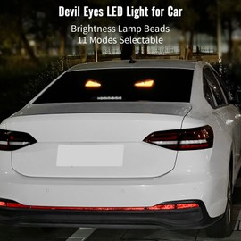 Dargoose Devil Eyes Light for Cars Windshield Truck Window LED Car Sign Yellow Cool Flicker Accessories USB Port Triangle Decoration for Driver