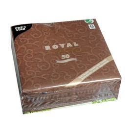 Papstar, Royal Collection #84885 Napkins 1/4 Fold 40 cm x 40 cm Brown Pack of 50