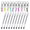 Pack of 10 colourful pen clips and 10 black gel