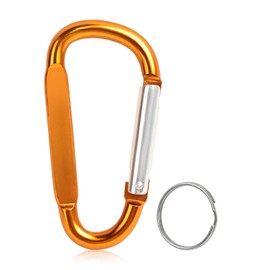 Foweroty Carabiner Clip, 3" Aluminum Clips D Ring Shape Carabiner, Key Chain with Key Ring Keychain Hook