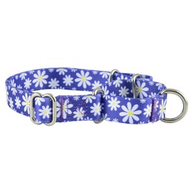 Martingale Collar for Dogs, No Slip Puppy Training for Boy or Girl, Small or Large Dogs, Cute Flower, Pink, American Flag Patterns (Small, Daisy)