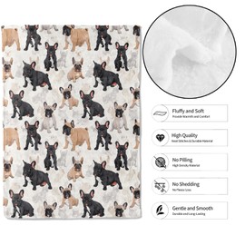 MIEPOS French Bulldog Throw Blanket - 40x50in,Ultra Soft, Cozy Lightweight Flannel, Cute Frenchie Dog Blankets - Gifts for Kids & Pet Lovers,for Couch Travel,Rustic Home Living Room Decor