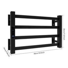 Giciashop Towel Warmer for Bathroom, 4 Tier Wall Mounted Heated Towel Rack w/4 Modes & LED, Temperature Adjustable, Towel Warmer Rack for Home, Hotel