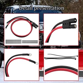 wfsulee Power Ground Cable Plow Side,Compatible with Boss Plows Snow Plow Harness,Replace Part Number HYD01690, 1304741