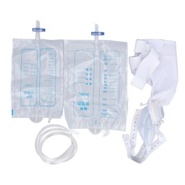 Urinary Drainage Bag System Wearable Silicone Urine Collector with 2 Urine Catheter Bags for Elderly Patient Pregnant Women Type 1