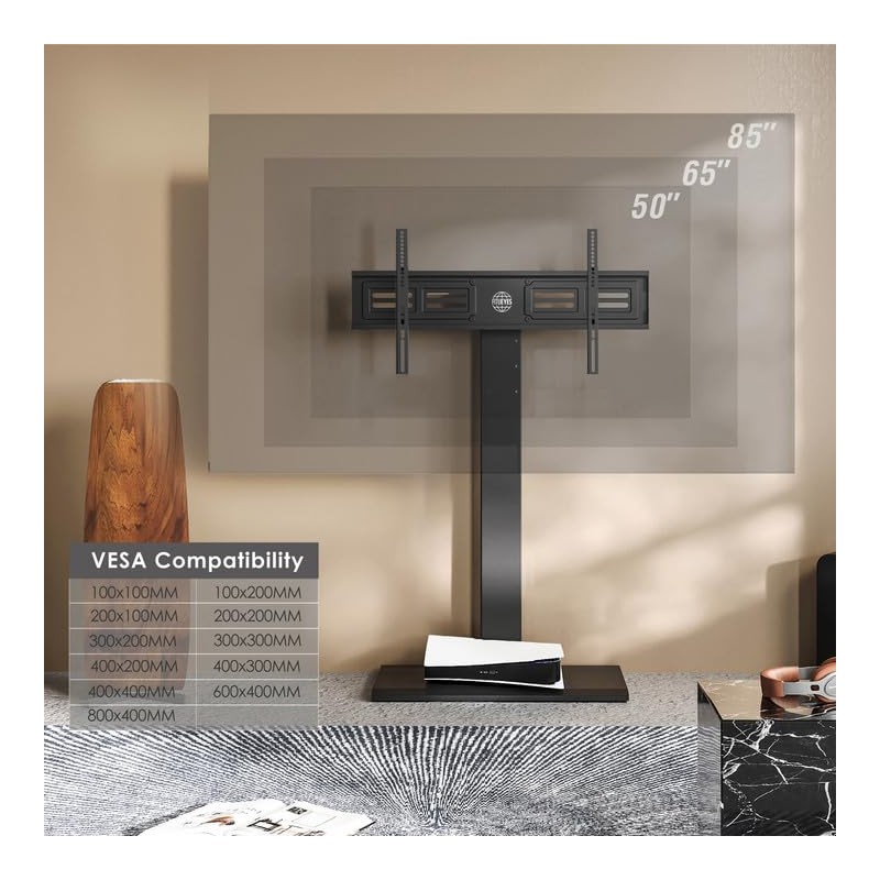 FITUEYES Iron Base Universal Floor TV Stand with Swivel Mount