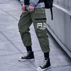 XYXIONGMAO Men's Black Fashion Tactical Streetwear Techwear Joggers Hip Hop Streetwear Sweatpants Cargo Pants for Men(Black,M)