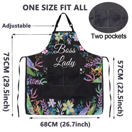 Boss Lady Apron Boss Lady Gifts for Women Funny Boss Lady Kitchen Apron Gift for Boss Female Cooking Baking Apron with Pocket (Boss Lady Apron)