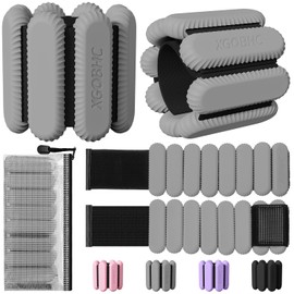 Ankle Weights Set of 2 (1lb Each), Adjustable Wrist & Ankle Weights for Women Men Kids, Strength Training Wearable Leg Arm Weight for Yoga, Dance, Ballet, Running, Swimming, Gym-Grey
