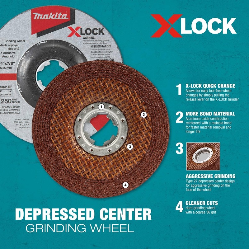 Makita E-00430 X-Lock 4-1/2" x 1/4" x 7/8" Type 27