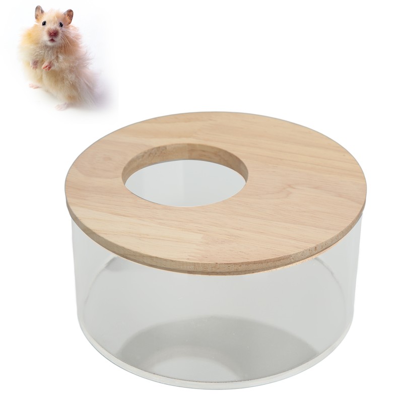 Hamster Sand Bathtub Small Round Shaped Pet Sand Box Transparent