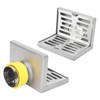 Pomya Corner Floor Drain, L Shaped, Stainless Steel, Silver, Rustproof,
