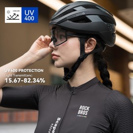 ROCKBROS Self-tinting cycling glasses, anti-fog for men, women, UV400 protection, TR90 frame, anti-fog technology, cycling glasses, sports glasses for MTB road bike