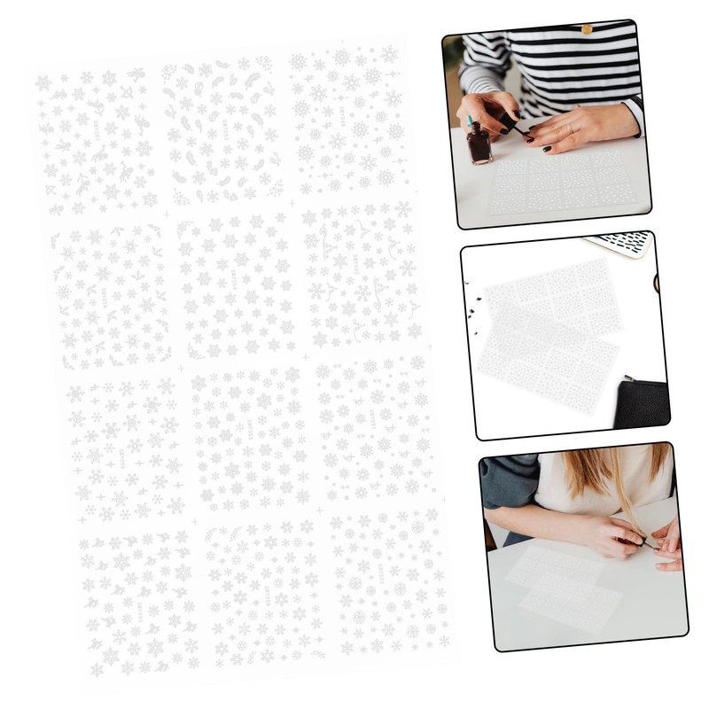 Beavorty 12 Sheets Snowflake Nail wrap Nail Art Decal fingernail