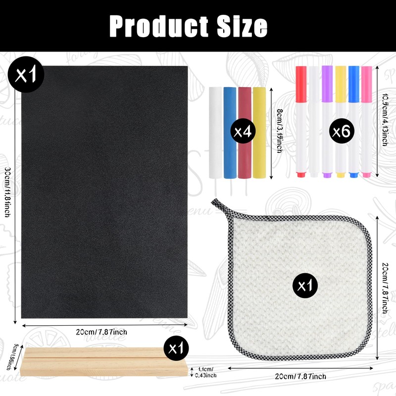 BOUBONI 1 Pack Chalkboard 8 x 12 inch Tabletop Chalkboard