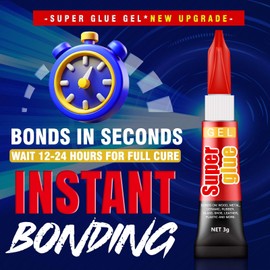 3 Gram (Pack of 12) Single use Super Glue Gel, Super Fast, Thick & Strong Adhesive Superglue, Cyanoacrylate Glue for Hard Plastics, DIY Craft, Ceramics, Frame, Leather, Metal Etc
