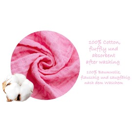 Newborn Essentials Muslin Squares Baby Muslin Cloths | Washcloths Baby Face Towel 100% Cotton Soft and Absorbent | Burp Cloths Swaddle Blanket Extra Large 70x70cm (Pack of 3, Pink)
