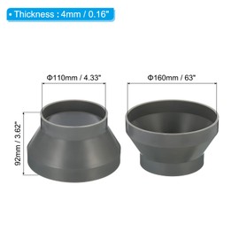 PATIKIL 6" to 4" Duct Reducer Connector 2 Pack Heating Cooling Ventilation Pipe Fire Resistant Riser Adapter Pipe Fitting for Vent System Grey