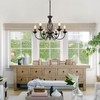 6-Light Farmhouse Candle Chandelier for Living Room, Rustic Industrial Pendant