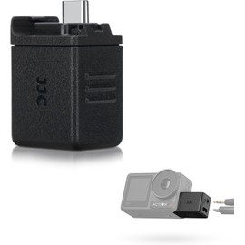 JJC 3.5mm Audio Adapter for DJI Osmo Action 4 - Expanded USB-C Interface & Audio Mic TRS Plug for Charging and 3.5mm Microphone Input