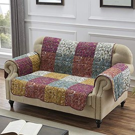 Barefoot Bungalow Paisley Slumber Furniture Protector Slipcover, Loveseat, Spice