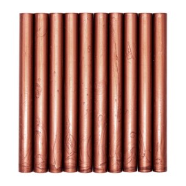 KEALS Pack of 10 Wax Sticks with Glue Gun, Vintage Seal Stamp for Invitations Wedding Birthday Gift Cards Letters (Copper Peach)